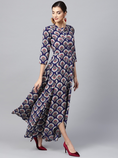 

GERUA Women Navy Blue Printed Maxi Dress