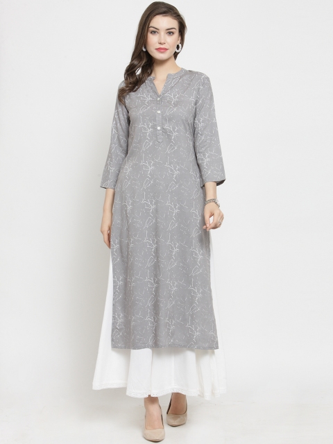 

Varanga Women Grey & White Printed Kurta with Palazzos