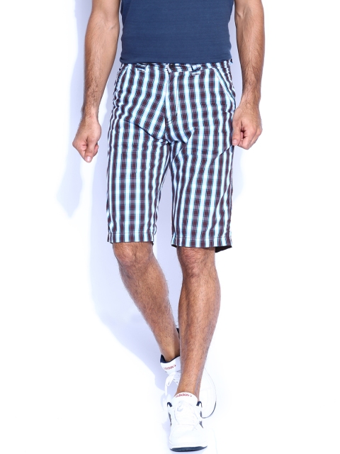 

Sports52 Wear Blue & Brown Checked Shorts
