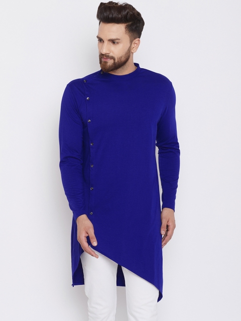 

CHILL WINSTON Men Blue Solid Straight Kurta