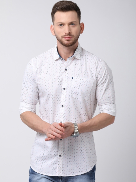 

NO NEXT Men White Custom Tailored Fit Printed Casual Shirt