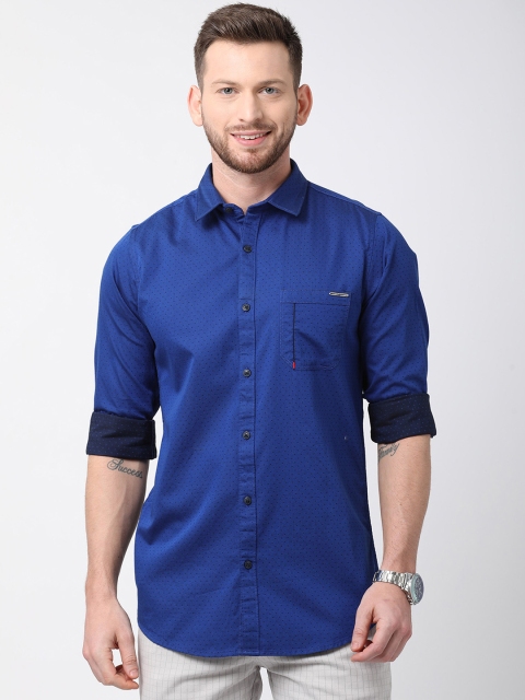 

NO NEXT Men Blue Custom Tailored Fit Solid Semiformal Shirt