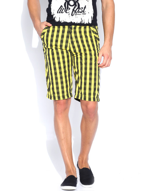 

Sports52 Wear Yellow Checked Casual shorts
