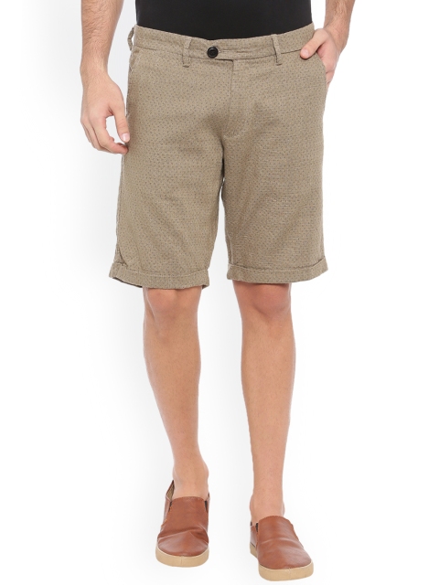 

WITH Men Beige Printed Regular Fit Chino Shorts
