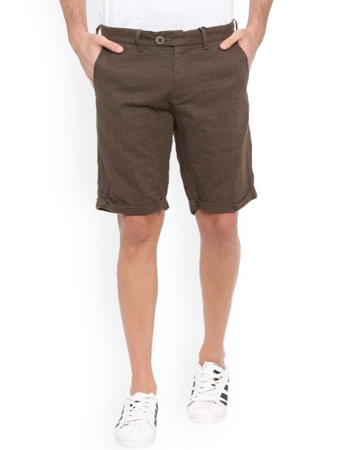 

WITH Men Brown Printed Regular Fit Chino Shorts