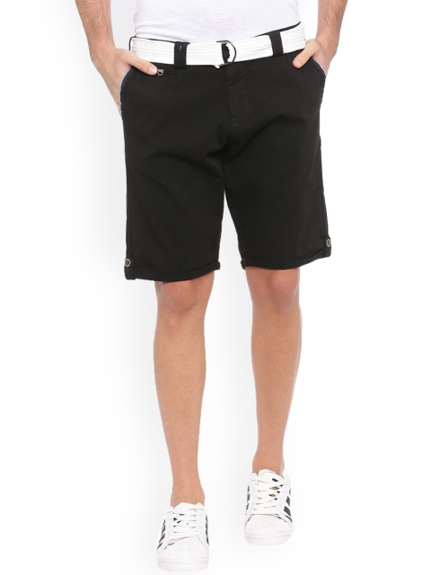 

WITH Men Black Solid Regular Fit Chino Shorts
