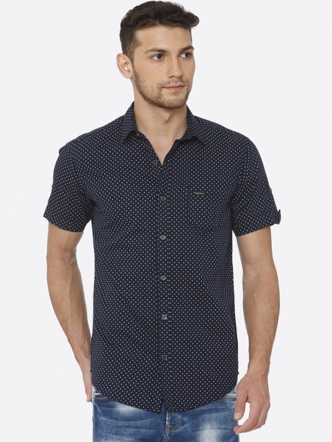

Mufti Men Navy Blue Slim Fit Printed Casual Shirt