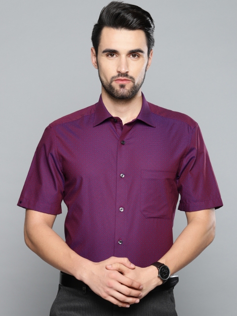 

Louis Philippe Men Purple Classic Regular Fit Printed Formal Shirt