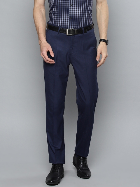 

Louis Philippe Men Navy Slim Fit Solid Formal Trousers, Navy blue