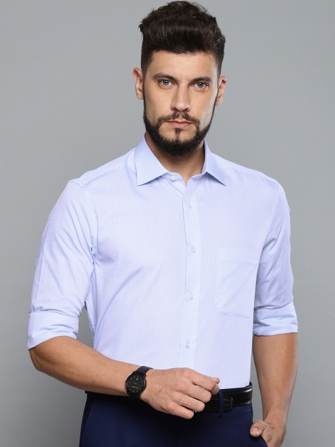

Louis Philippe Men Blue Classic Regular Fit Self Design Formal Shirt