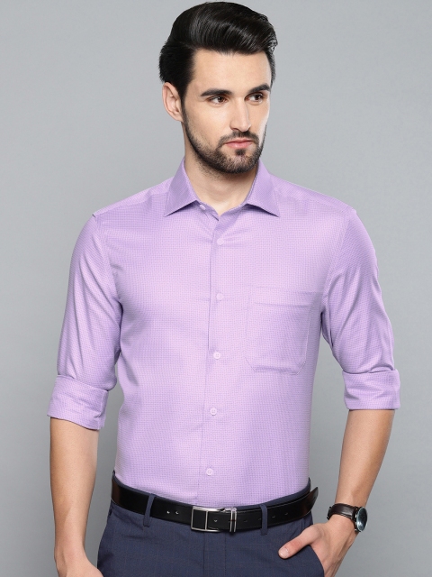 

Louis Philippe Men Purple Classic Regular Fit Self Design Permapress finest wrinkle free Formal Shirt