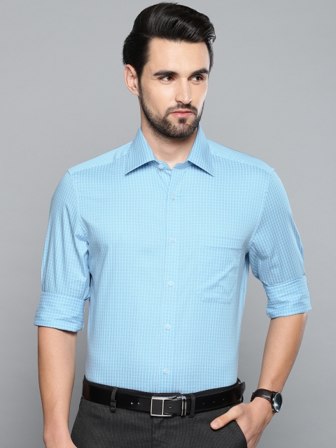 

Louis Philippe Men Blue Regular Fit Checked Formal Shirt
