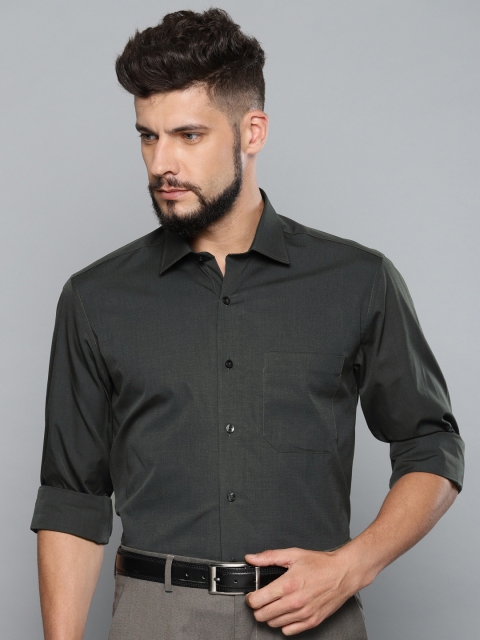 

Louis Philippe Men Charcoal Grey Slim Fit Solid Formal Shirt