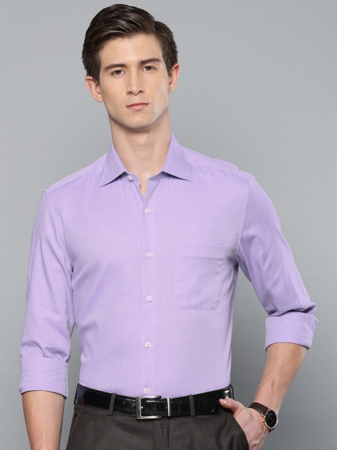 

Louis Philippe Men Purple Classic Regular Fit Self Design Formal Shirt
