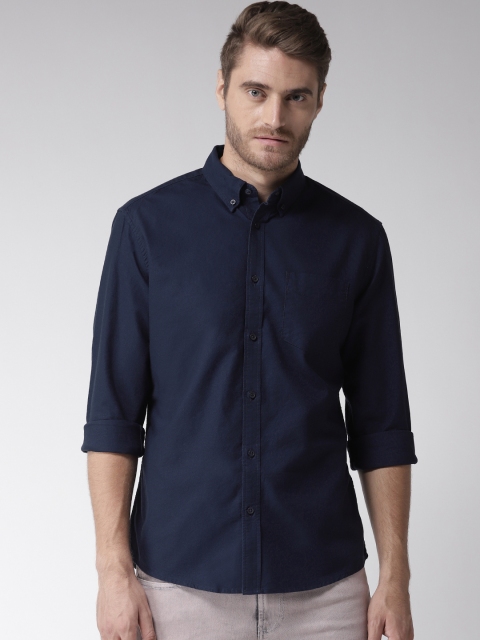 

Marks & Spencer Men Navy Blue Regular Fit Solid Casual Shirt
