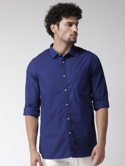 

Marks & Spencer Men Blue Slim Fit Solid Casual Shirt