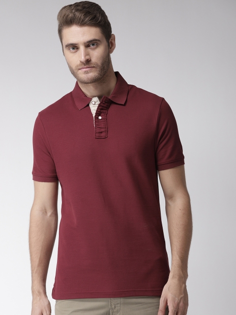 

Marks & Spencer Men Maroon Solid Polo Collar T-shirt