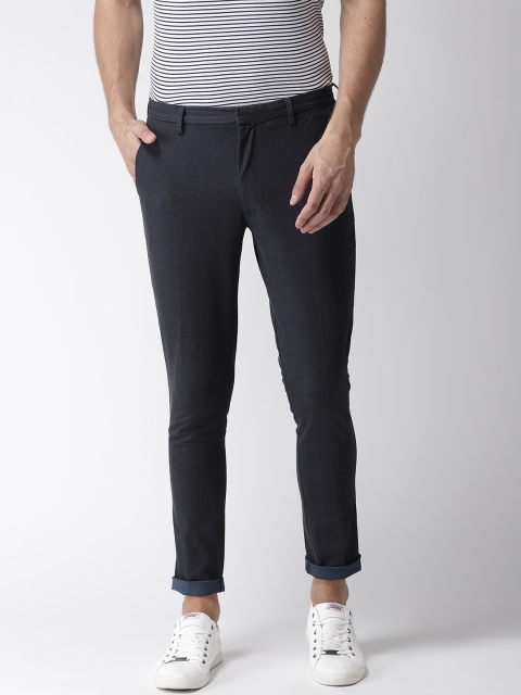 

Marks & Spencer Men Navy Blue Regular Fit Solid Chinos