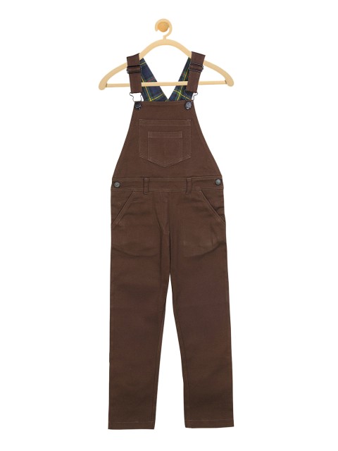 

Cherry Crumble Kids Brown Solid Dungaree