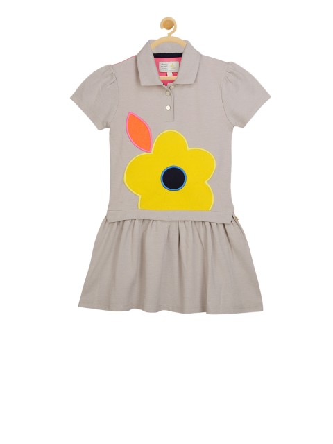 

Cherry Crumble Girls Taupe Floral T-shirt Dress