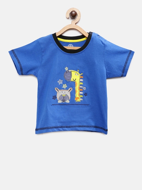 

TAMBOURINE Boys Blue Printed Round Neck T-shirt