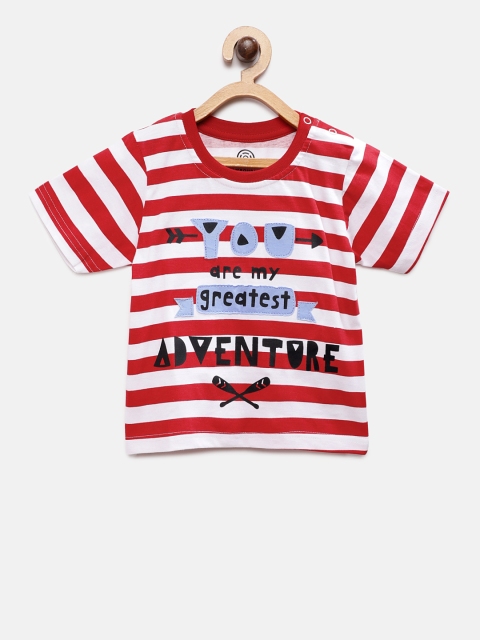

TAMBOURINE Boys Red Printed Round Neck T-shirt