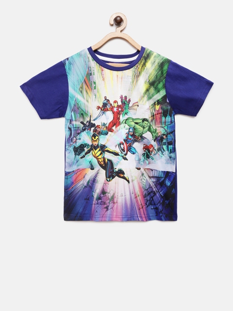 

TAMBOURINE Boys Navy Blue Disney Printed Round Neck T-shirt