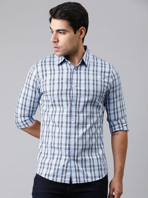 

Calvin Klein Jeans Men Blue & Black Slim Fit Checked Casual Shirt