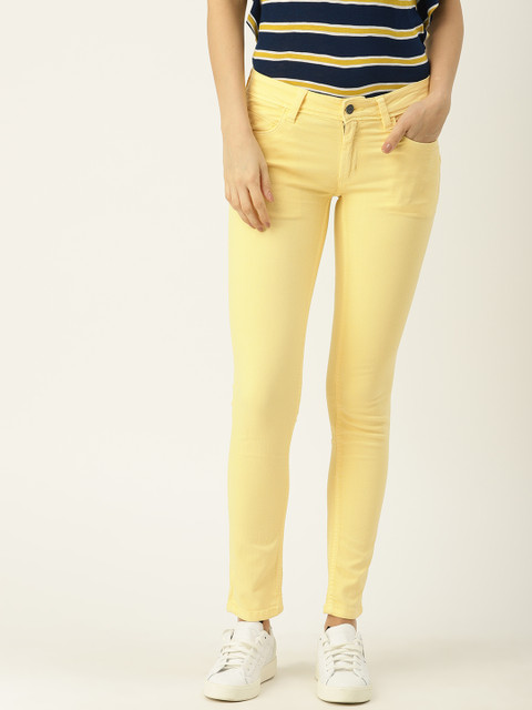 

Allen Solly Woman Yellow Slim Tapered Fit Low-Rise Clean Look Stretchable Jeans