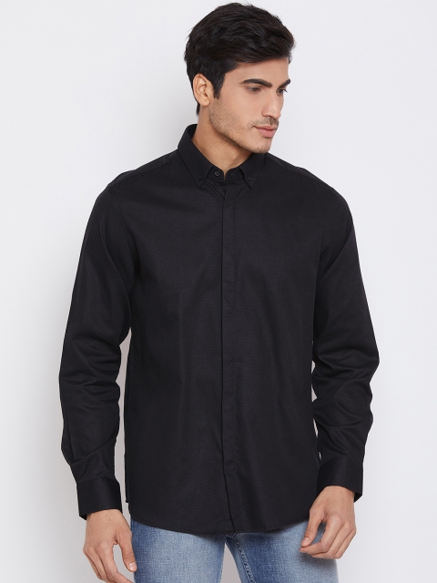 

Blackberrys Men Black Slim Fit Self Design Casual Shirt