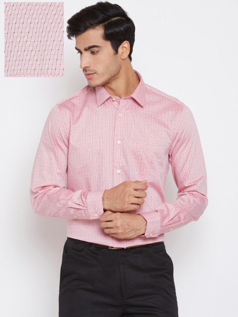 

Blackberrys Men Pink Slim Fit Checked Formal Shirt