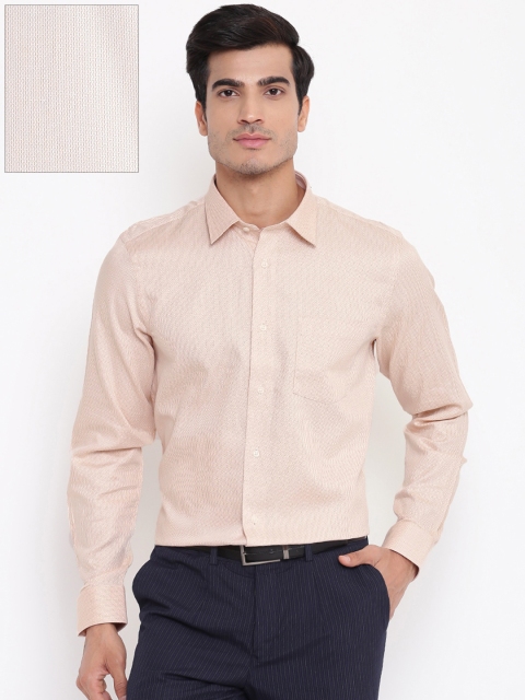 

Blackberrys Men Beige Slim Fit Self Design Formal Shirt