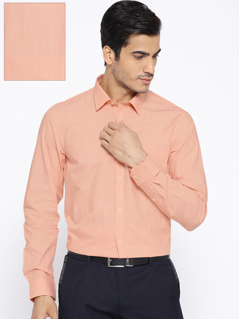 

Blackberrys Men Orange Slim Fit Solid Formal Shirt