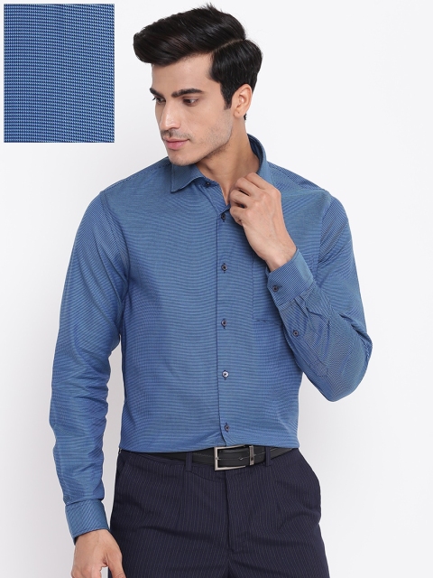 

Blackberrys Men Blue Slim Fit Self Design Formal Shirt