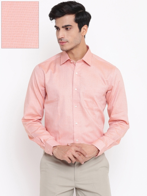 

Blackberrys Men Peach-Coloured Slim Fit Self Design Formal Shirt