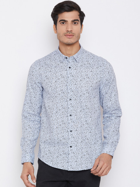 

Blackberrys Men Blue & Black Regular Fit Printed Casual Shirt