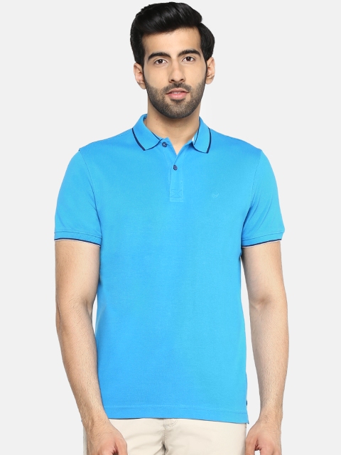 

Blackberrys Men Blue Solid Polo Collar T-shirt