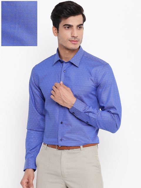 

Blackberrys Men Blue Slim Fit Self Design Formal Shirt