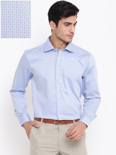 

Blackberrys Men Blue Smart Fit Checked Formal Shirt