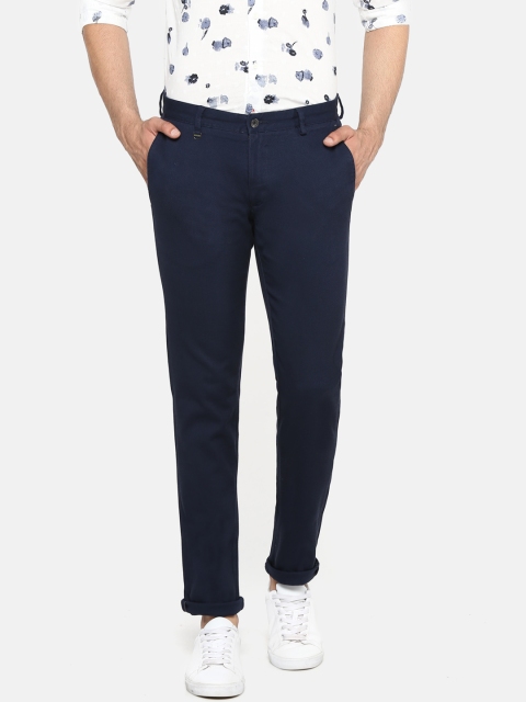

Blackberrys Men Navy Blue Regular Fit Solid Trousers