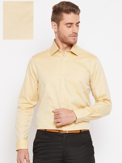 

Blackberrys Men Beige Slim Fit Self Design Formal Shirt