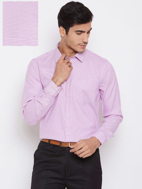 

Blackberrys Men Pink Slim Fit Self Design Formal Shirt