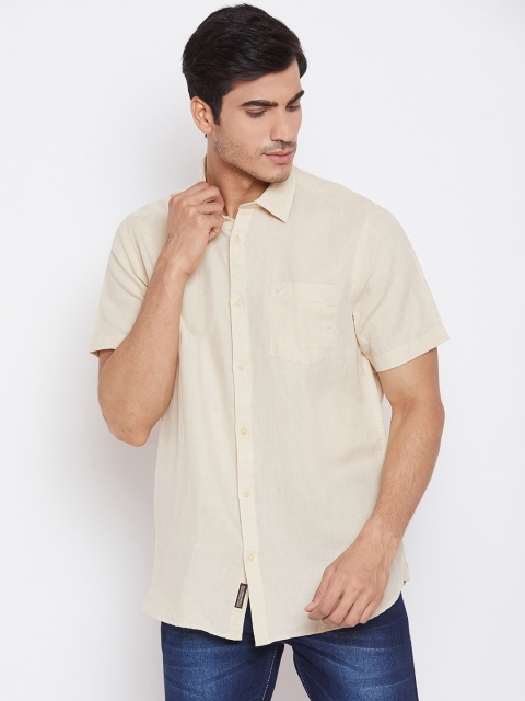 

Blackberrys Men Beige Regular Fit Solid Casual Shirt