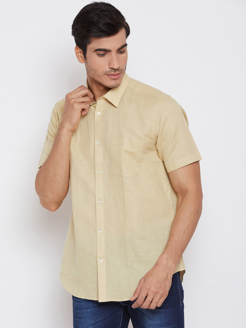

Blackberrys Men Beige Slim Fit Solid Casual Shirt