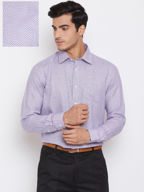 

Blackberrys Men Lavender Slim Fit Checked Formal Shirt