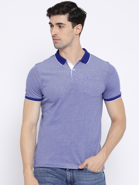 

Blackberrys Men Blue Solid Polo Collar T-shirt