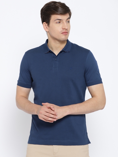 

Blackberrys Men Navy Blue Solid Polo Collar T-shirt