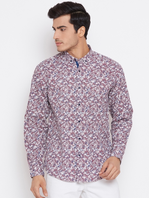 

Blackberrys Men Maroon & White Slim Fit Printed Casual Shirt