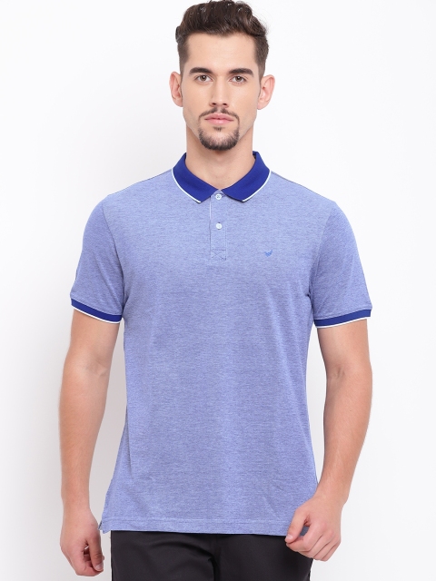 

Blackberrys Men Blue Solid Polo Collar T-shirt
