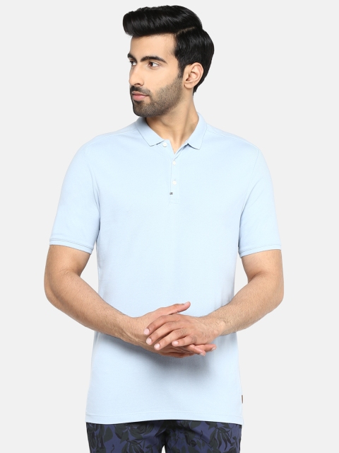 

Blackberrys Men Blue Solid Polo Collar T-shirt